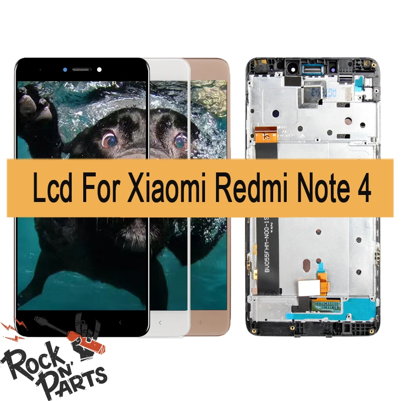 5 ''ips для Xiaomi Redmi Note 4 ЖК-дисплей Дисплей Сенсорный экран дигитайзер с рамкой MTK