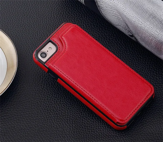 Red Кошелек чехол для телефона из искусственной кожи для iPhone XR XS Max 7 8 Plus флип-держатель для карт карман для samsung S10 Plus S8 S9 Note8 чехол - Цвет: Red
