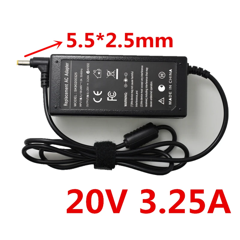 HSW для LENOVO 20V 3.25A AC адаптер Зарядное устройство Essential B470 B570 G470 G570 G575 G770|adapter for lenovo|20v