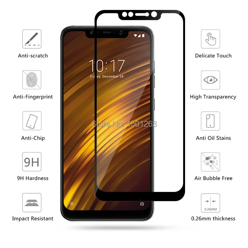 10 шт. полное покрытие закаленное Стекло для Xiaomi Pocophone F1 6 18 &quotЭкран протектор