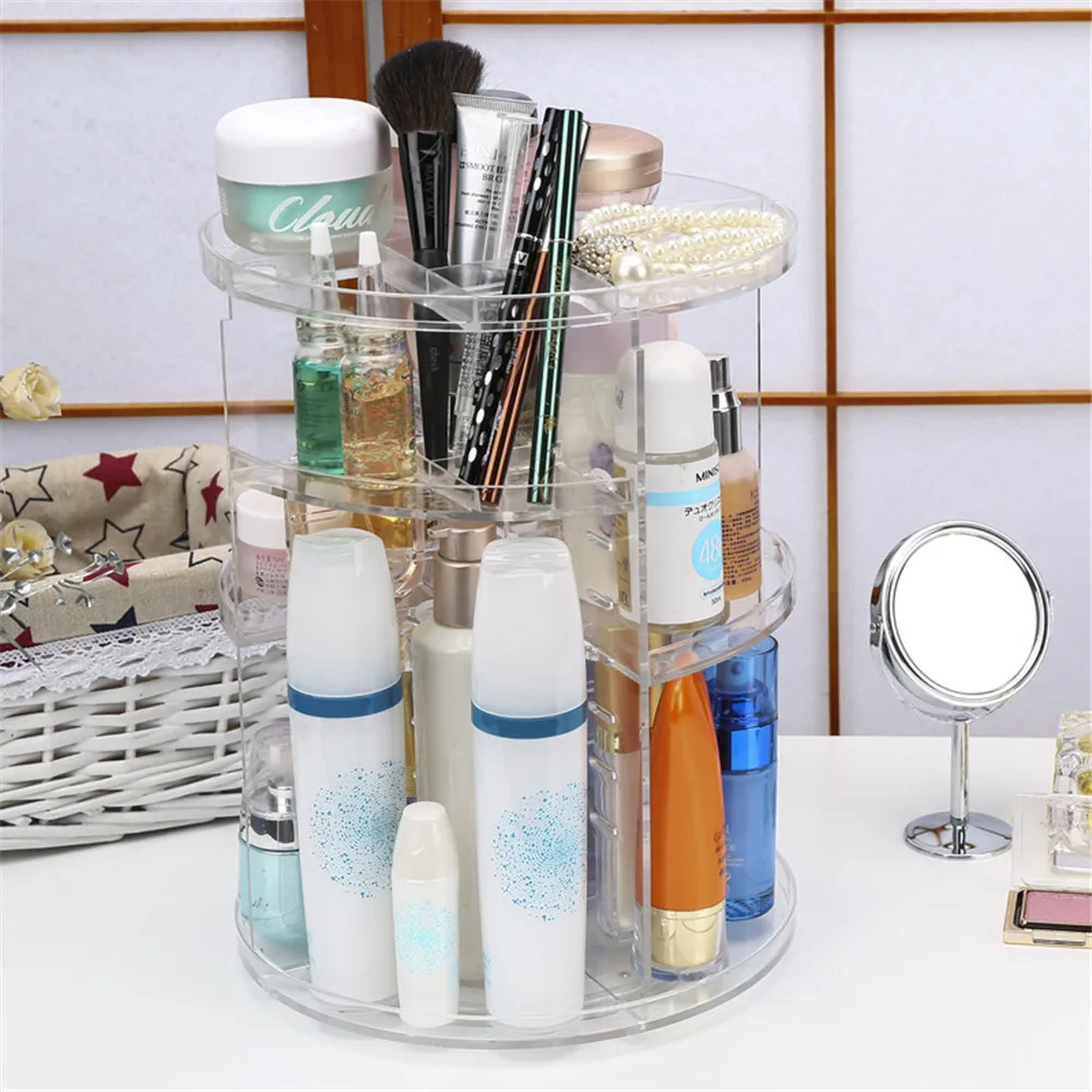 LIYIMENG Portable Transparent Makeup Organizer Storage Box Acrylic Make Up Cosmetic Drawers | Дом и сад