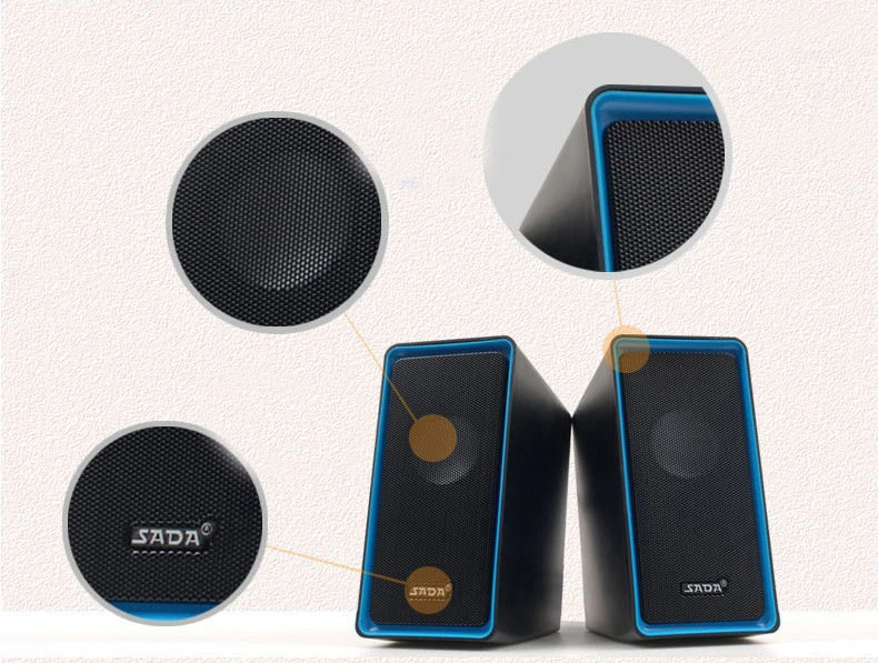 SADA V 151 мини сабвуфер сильный стерео бас 5 Вт USB динамик объемный HIFI ПК s для