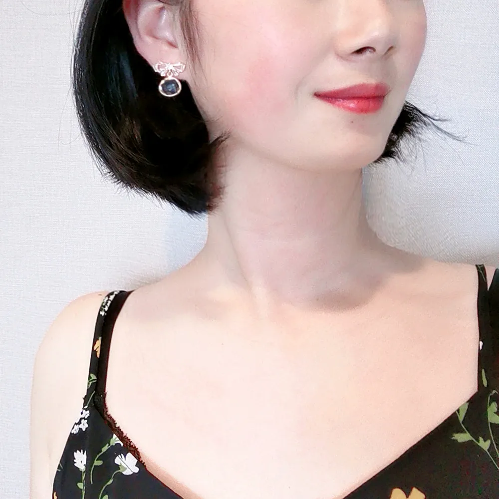 Модные серьги с цирконом в новом дизайне для женщин и девушек милые бантом из