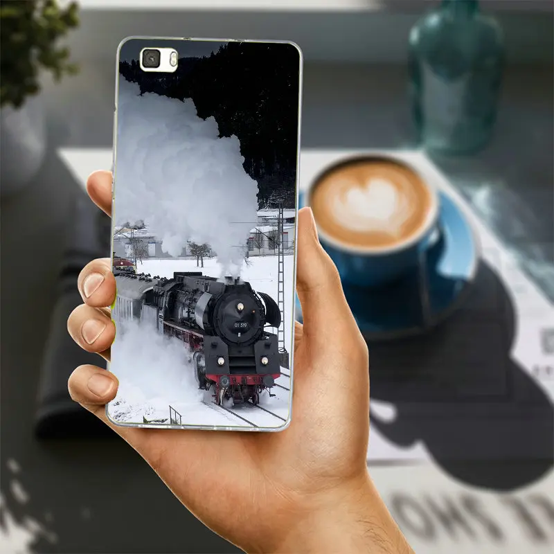 Модная детская железная дорога Мягкий ТПУ чехол для телефона Huawei P8 P9 P10 P20 Коврики
