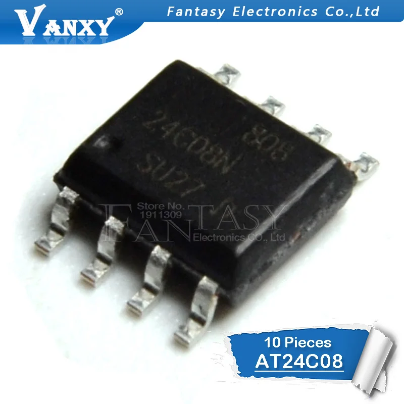 10 шт. AT24C08 SOP8 AT24C08BN SOP 24C08 лапками углублением SOP-8 SMD и IC