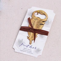 100pcs elegant gold peacock feathers bear bottle opener wedding favors gift party favor guests gifts souvenirs giveaways za1237