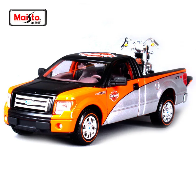 Maisto 1:27 FORD F 150 STX пикап с 2000 FLSTF толстым мальчиком Мотоцикл Велосипед литья под