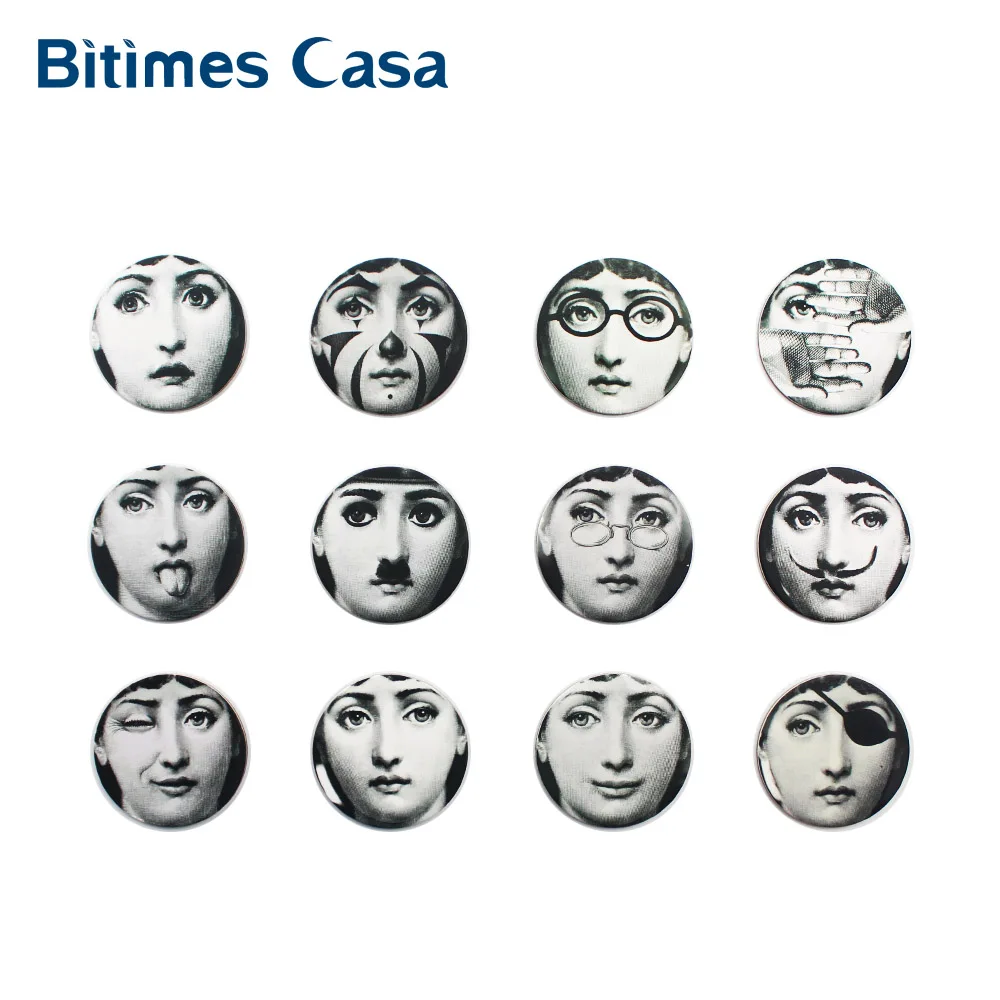 Bitimes 12 шт. итальянские магниты на холодильник Fornasetti наклейки художественный портретный дизайн подарок на день рождения украшение дома