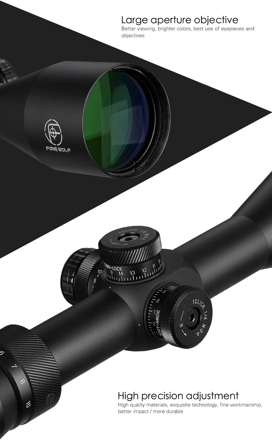 FIRE WOLF 4,5-27X50 винтовка Оптический прицел с полностью мульти-зеленым покрытием оптика для стрельбы из лука охота