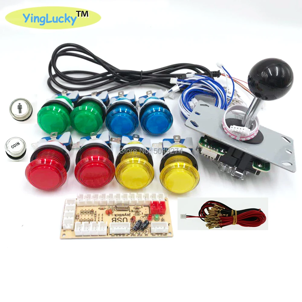 Нулевая задержка игровой DIY комплект комплекты деталей для игровых машин sanwa Джойстик 5 в светодиодная Кнопка USB для ПК/Raspberry Pi доска