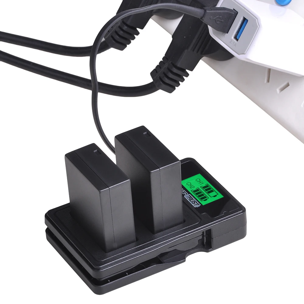 PowerTrust DMW-BLC12 DMW-BLC12E батарея+ ЖК USB двойной зарядное устройство для Panasonic Lumix DMC-FZ200, FZ300, FZ1000, FZ2500, G5, G6, G7, GX8