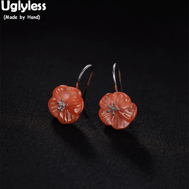 Женские серьги с цветами элегантные ручной работы из серебра 925