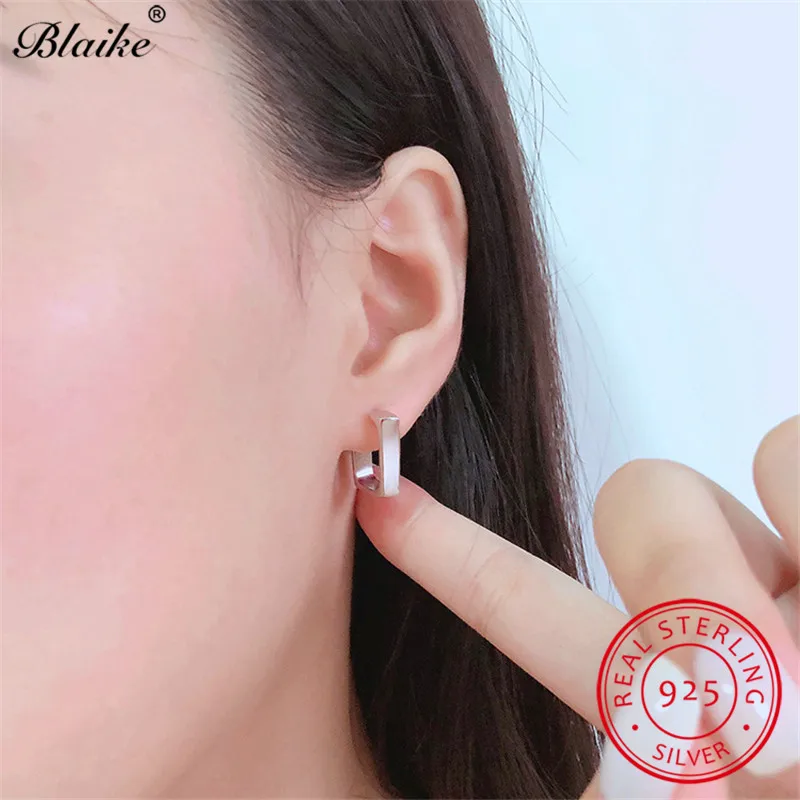 Квадратные серьги кольца Blaike геометрические из стерлингового серебра 925 пробы