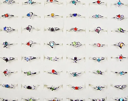 

500Pcs Wholesale Lots Jewelry Ring Womens Rings Rhinestone Silver Plated Rings Fashion Free Shipping BL120