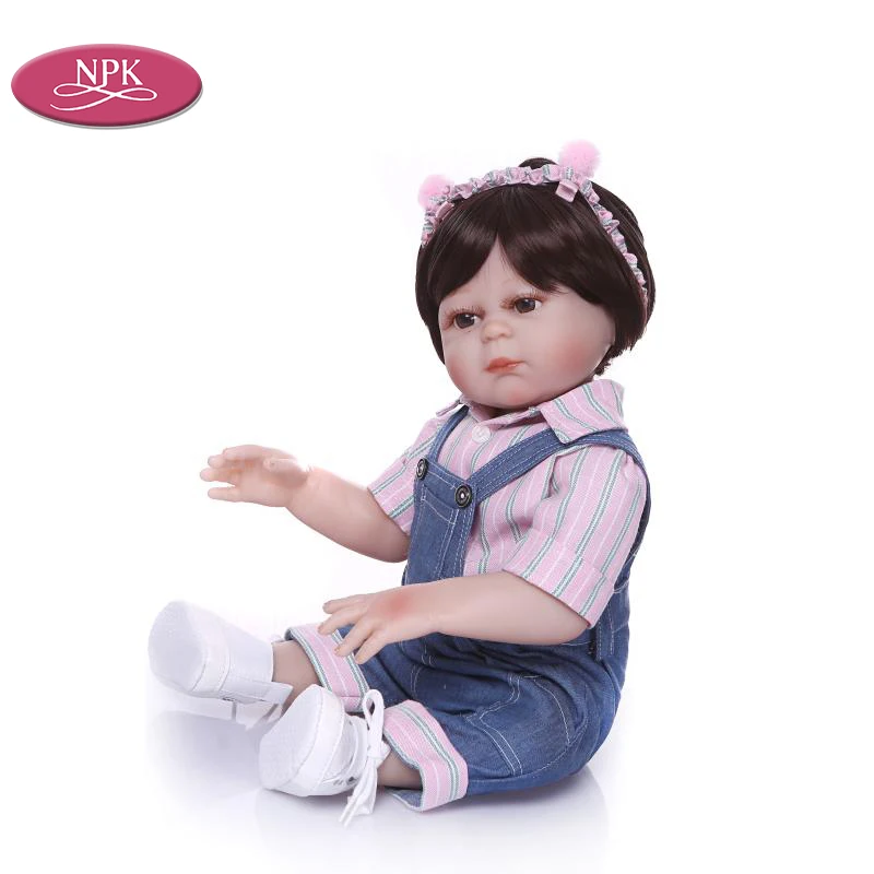 NPK полностью силиконовая кукла для новорожденных игрушка девочки 19 дюймов мягкая