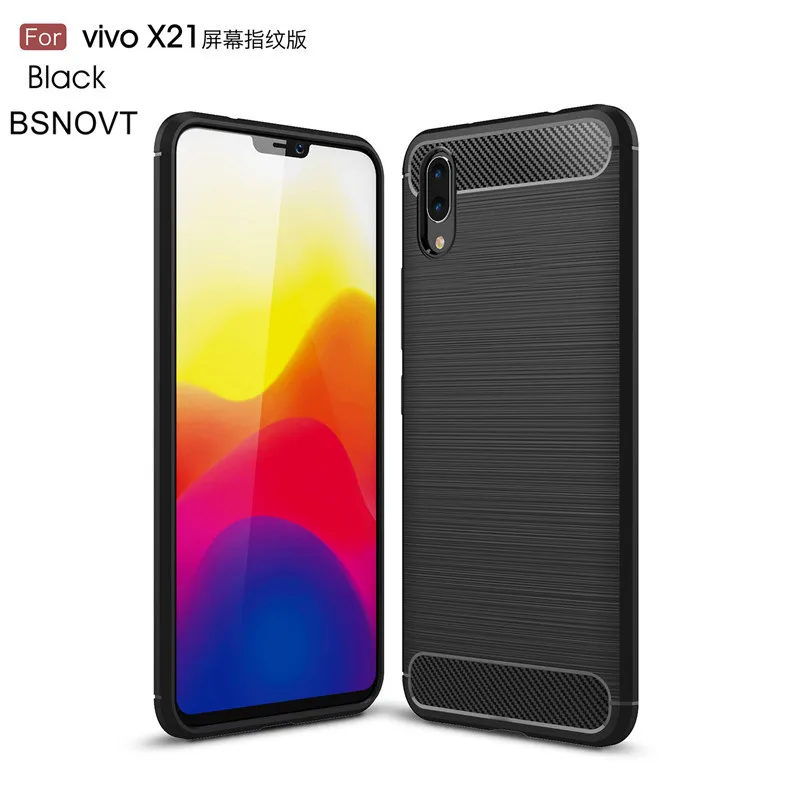 ДЛЯ VIVO X21 ud чехол силиконовый со щеткой ударопрочный противоударный для телефона