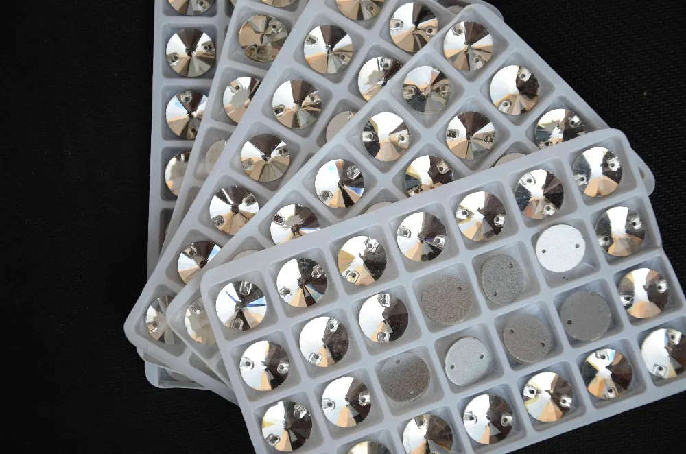 Оптовая продажа прозрачные пришивные камни Rivoli с плоским основанием 2