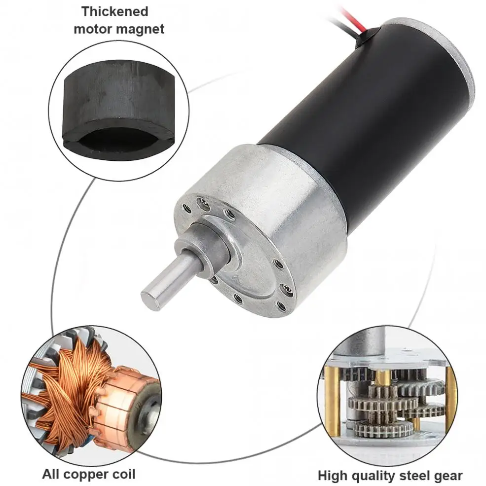 37GB-31ZY Motor DC12V 1270RPM High Torque Reducer with Tubular Permanent Magnet Fit for Intelligent Toy / Device | Обустройство дома