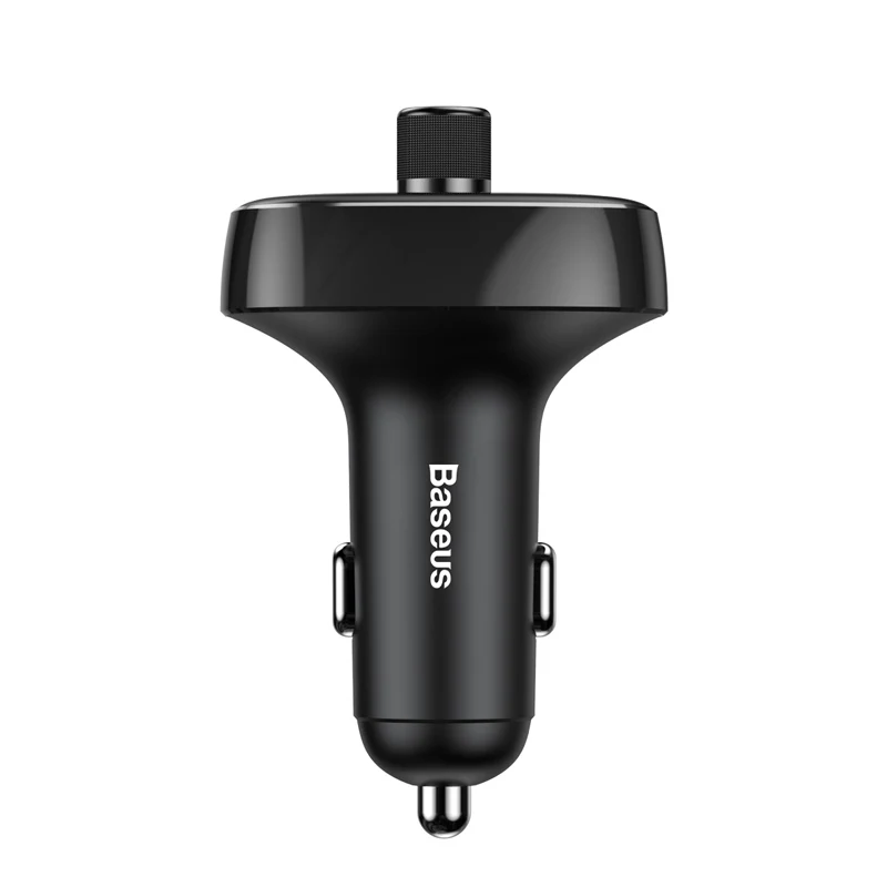 Baseus автомобильное Bluetooth беспроводное автомобильное зарядное устройство fm-передатчик Громкая связь аудио приемник MP3 плеер 3.4A двойное USB зарядное устройство для телефона - Тип штекера: Black