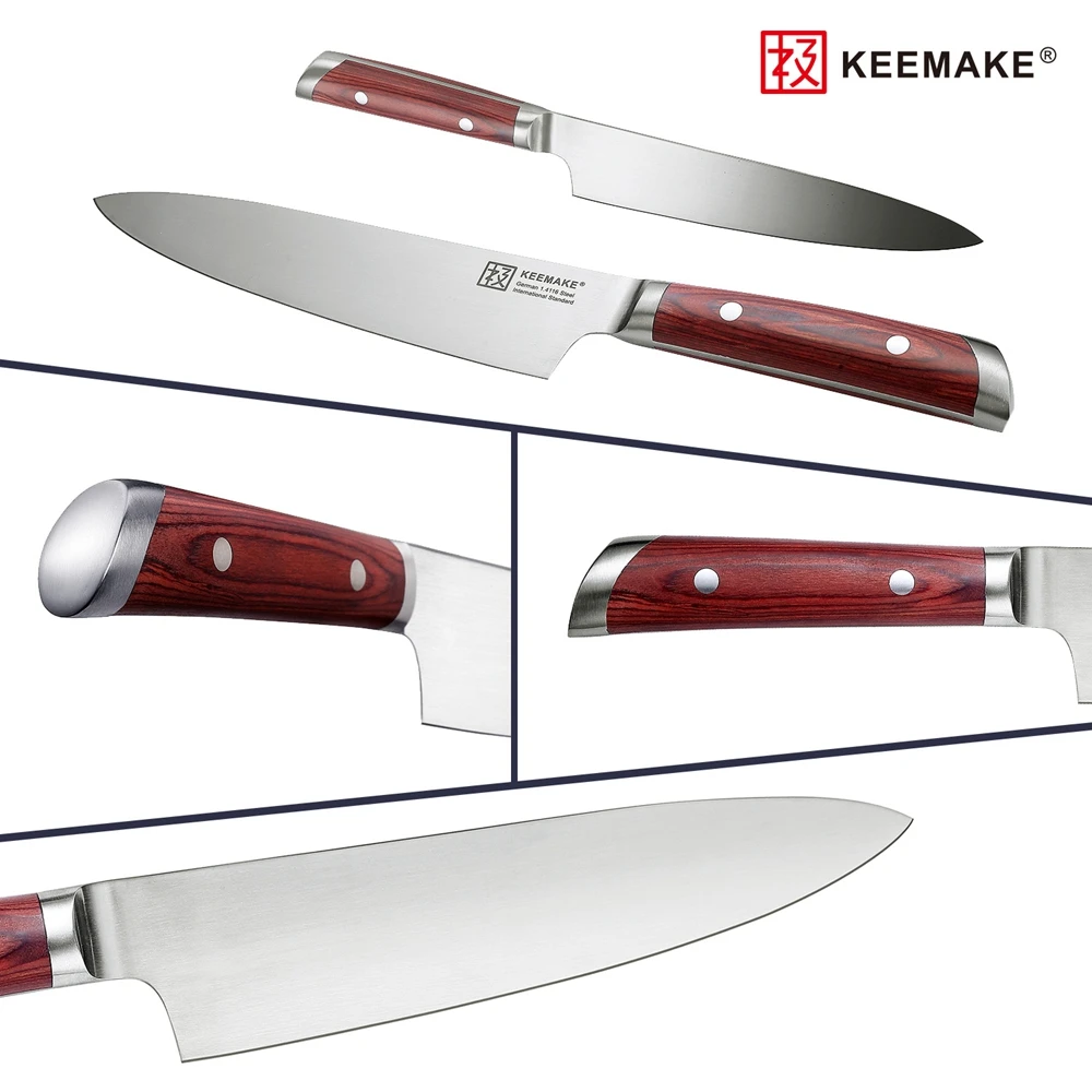 Нож шеф-повара KEEMAKE 8 дюймов немецкое острое лезвие из 1 4116 стали 58 | Дом и сад