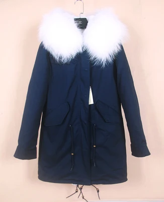 Новая Серая зимняя куртка размера плюс 2020 Женская парка с натуральным большим