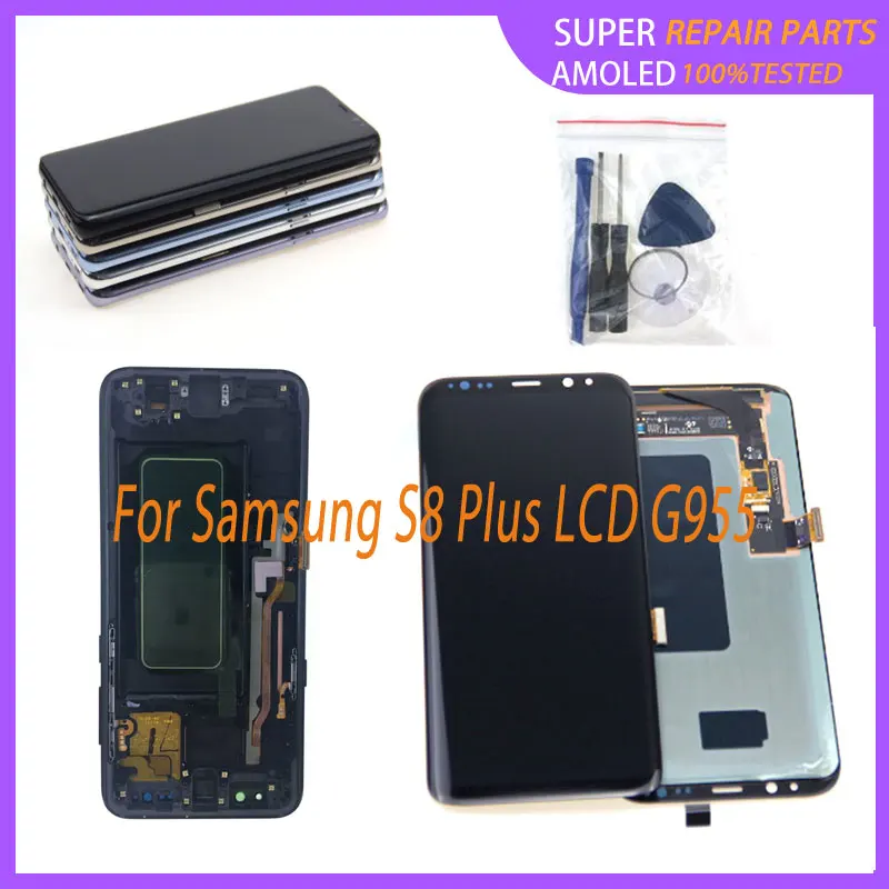 AMOLED S8 PLUS lcd для SAMSUNG Galaxy S8PLUS G955 G955F G955fd lcd сенсорный дигитайзер с тенью запасные части