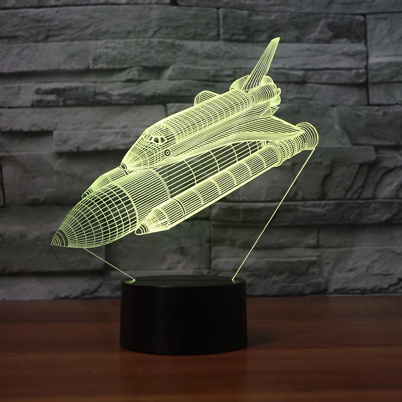 Космический Шаттл сенсорная настольная лампа 7 цветов изменяемая 3d новинка