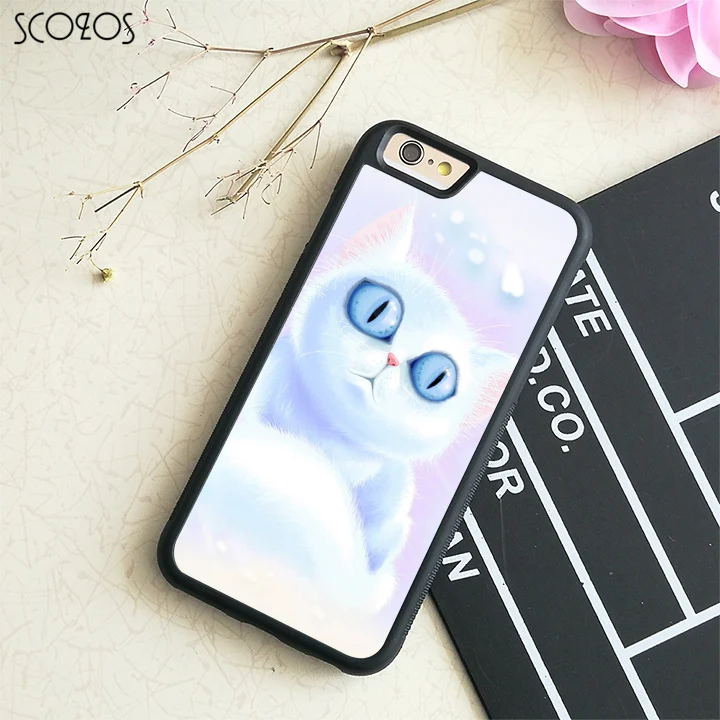 SCOZOS Белый Кот (13) чехол для Телефона iphone X 4 4S 5 5S Se 5C 6 6s 7 8 и плюс plus # C311 |