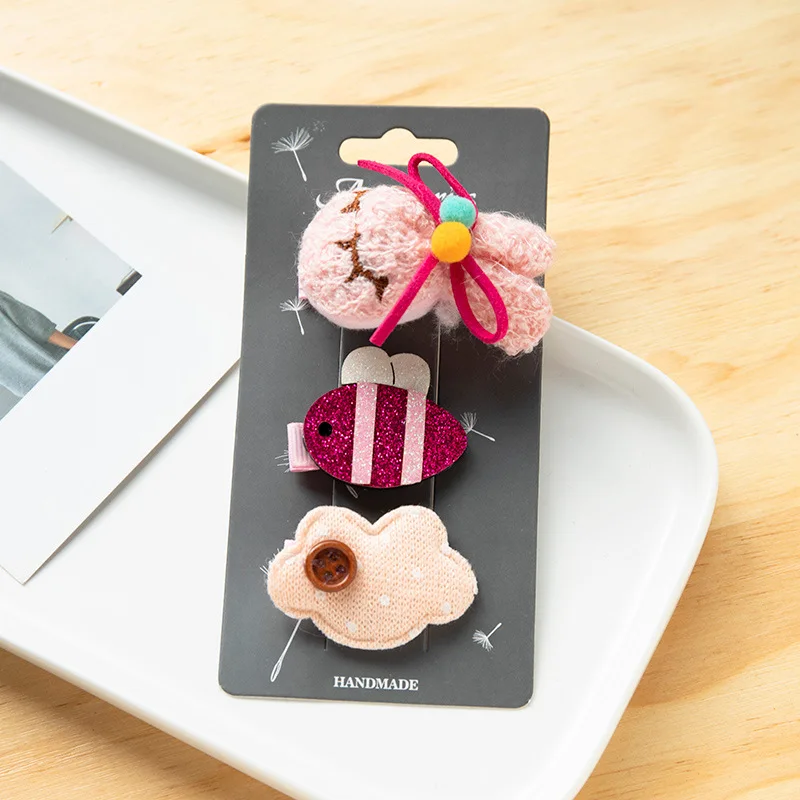 3 шт. обувь для девочек Медведь цветы заколки волос Мультяшные малышей Дети