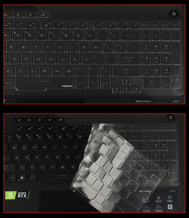 Ультратонкий Прозрачный чехол-клавиатура из ТПУ для ноутбука ASUS ROG Strix G G731GV G731GU G731GW 17,3"