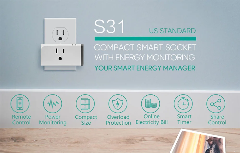 Sonoff S31 16A Мини Wi-Fi умная розетка для дома измеритель энергопотребления монитор энергопотребления приложение дистанционного управления IFTTT с Alexa US