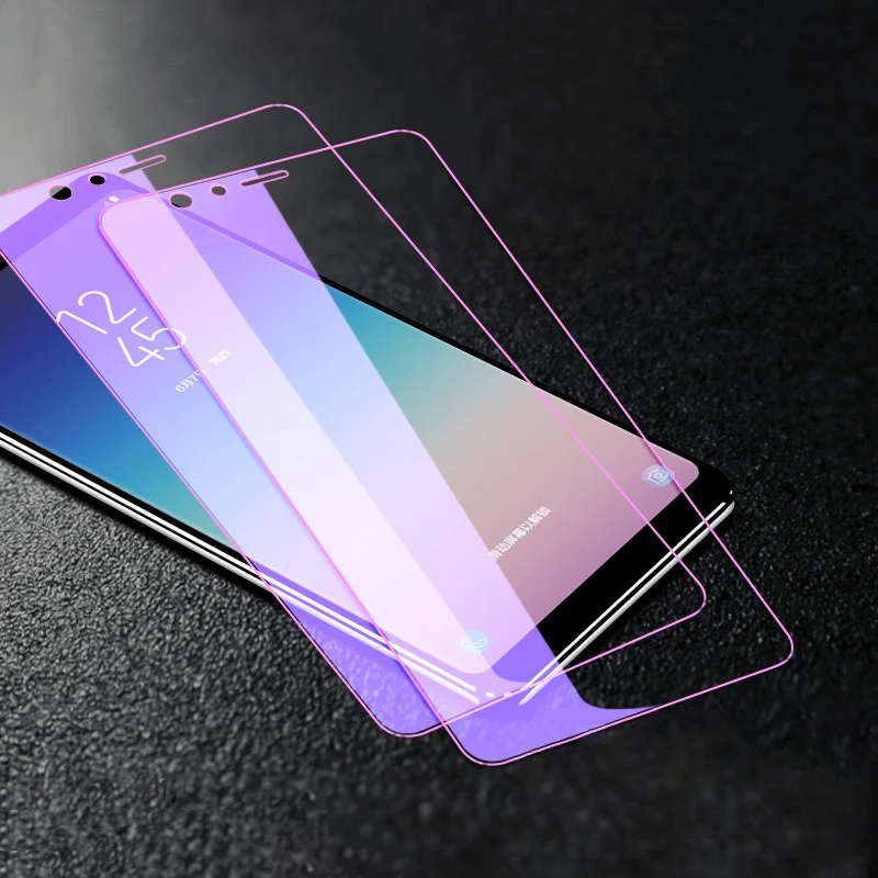 С уровнем твердости 9 H анти-Blu-Ray закаленное Стекло для samsung Galaxy J4 J6 A6 A7 A8 плюс J2 Prime J5 J7 Экран протектор Стекло защитная пленка