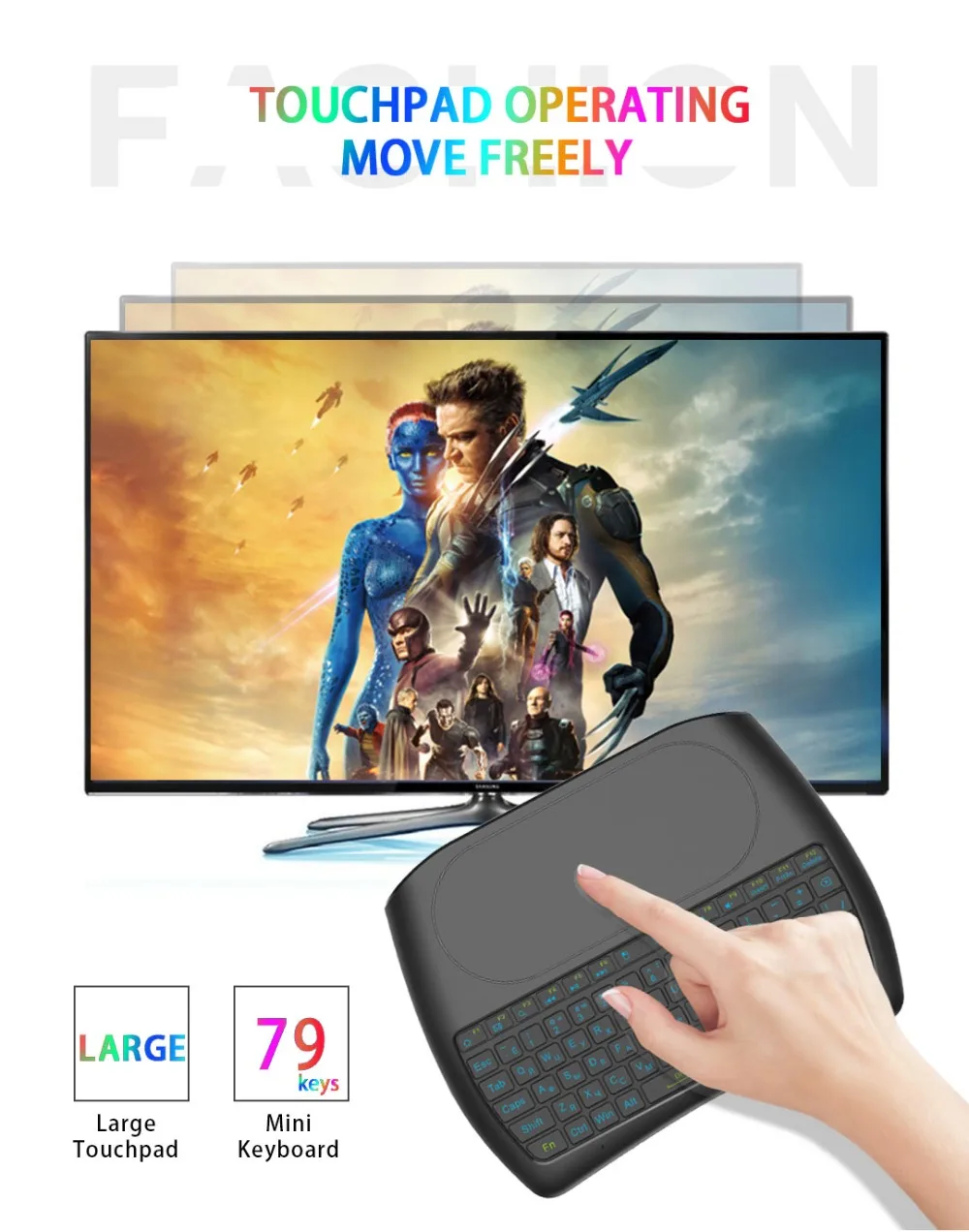 L8STAR подсветка D8 Pro Plus i8 Английский Русский 2,4 ГГц Беспроводная мини клавиатура Air mouse тачпад контроллер для Android tv BOX