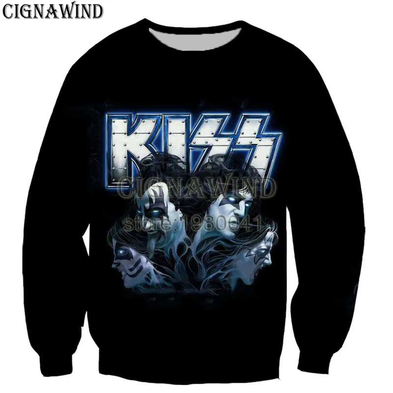 Новое поступление хип хоп стиль серия kiss band мужская и женская футболка в стиле