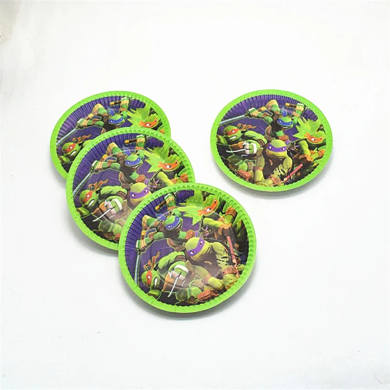 Чашки + тарелки одноразовые столовые приборы для подростков Черепашки Ниндзя