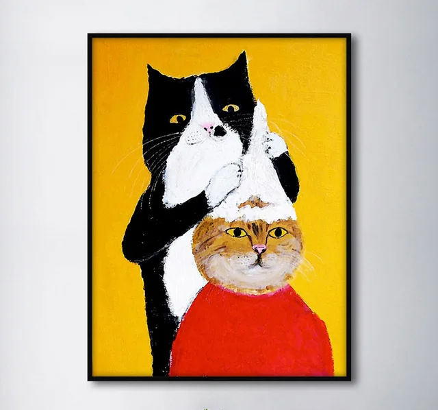 Кошек Парикмахерская картина с рисунком животных стильная футболка