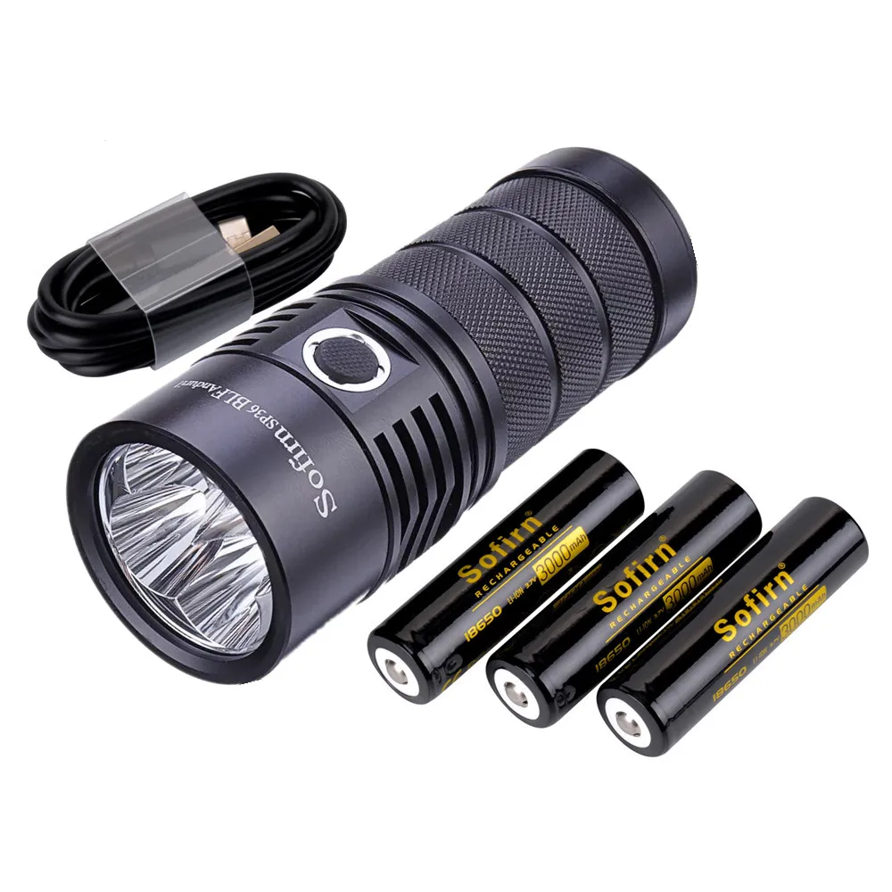 with batteries Sofirn SP36 BLF андюрил 4* samsung LH351D 5650lm мощный светодиодный фонарик USB перезаряжаемые 18650 Факел 5000 К высокий 90 CRI - Испускаемый цвет: with batteries