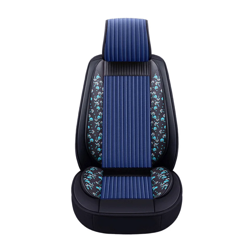 Black blue Лен-кожаные чехлы для сидений автомобиля для opel vectra c octavia 2 prado 150 w213 camry mazda cx5 astra g great wall hover h5 автомобиль-Стайлинг - Название цвета: Black blue