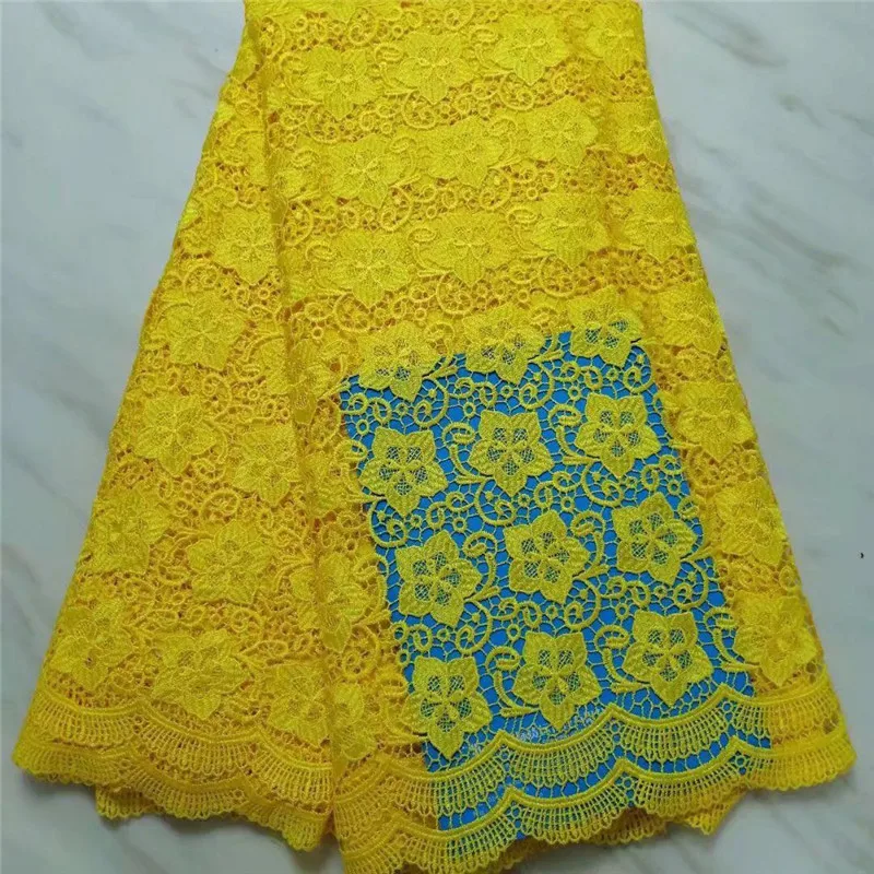 Новинка 2019 Африканское кружево из гипюра 5 ярдов белая Водорастворимая
