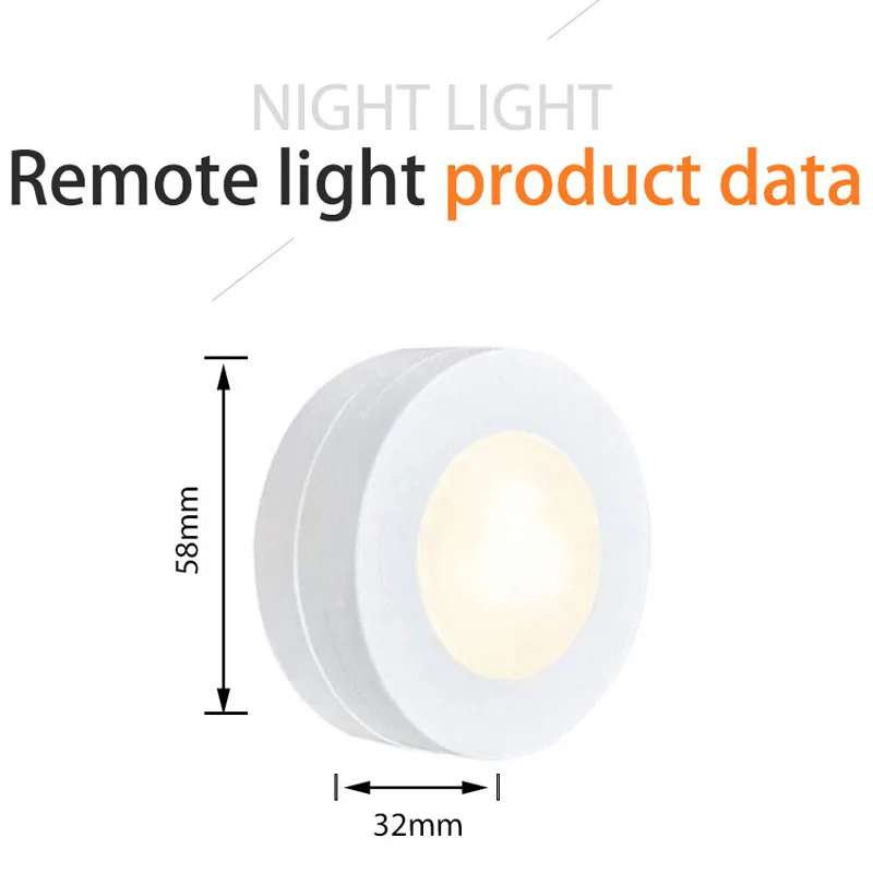 HKZZI LED Ball Light Wireless Dimmable Touch Sensor Cabinet Hockey Lamp Wardrobe Stairs Corridor Night With Controller | Лампы и