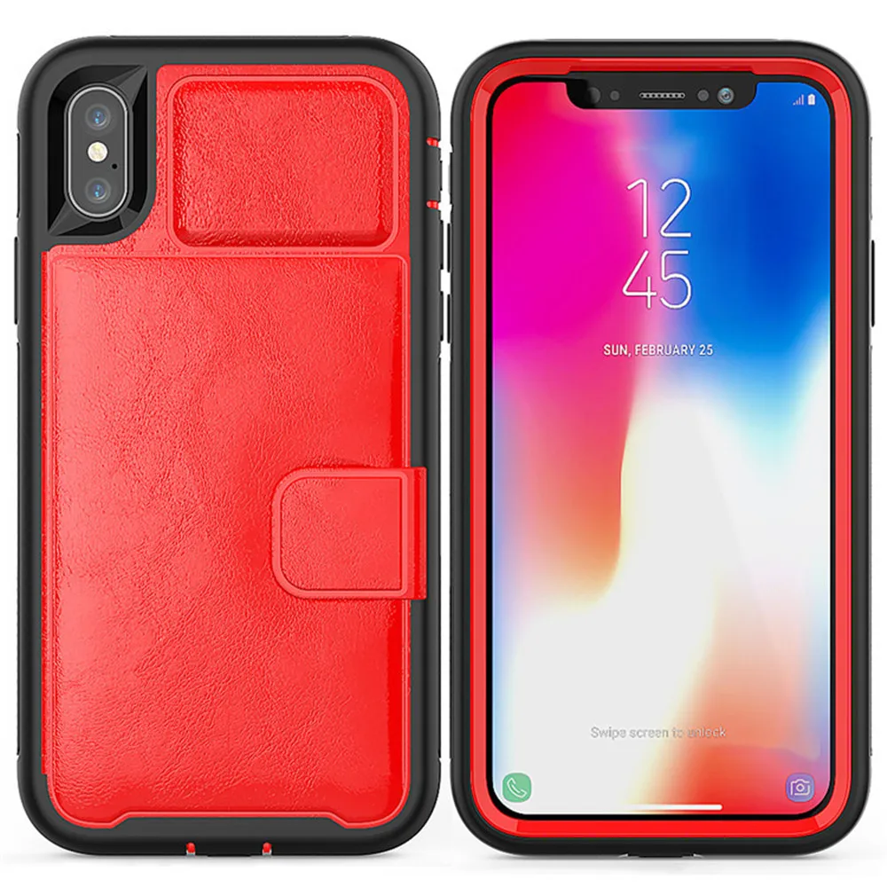 Роскошный чехол-подставка с магнитным отделением для карт для iPhone XS MAX XR XS X 8 7 6 6s Plus противоударный дизайнерский кожаный чехол Fundas