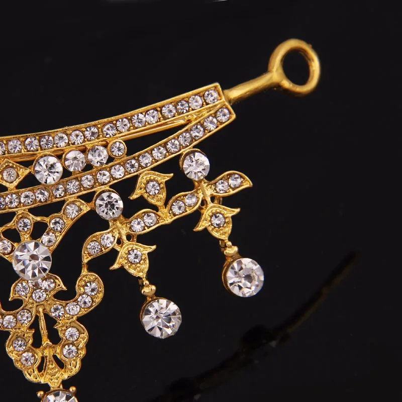 Европейские королевские золотые тиары коронки хрустальные сверла свадебные