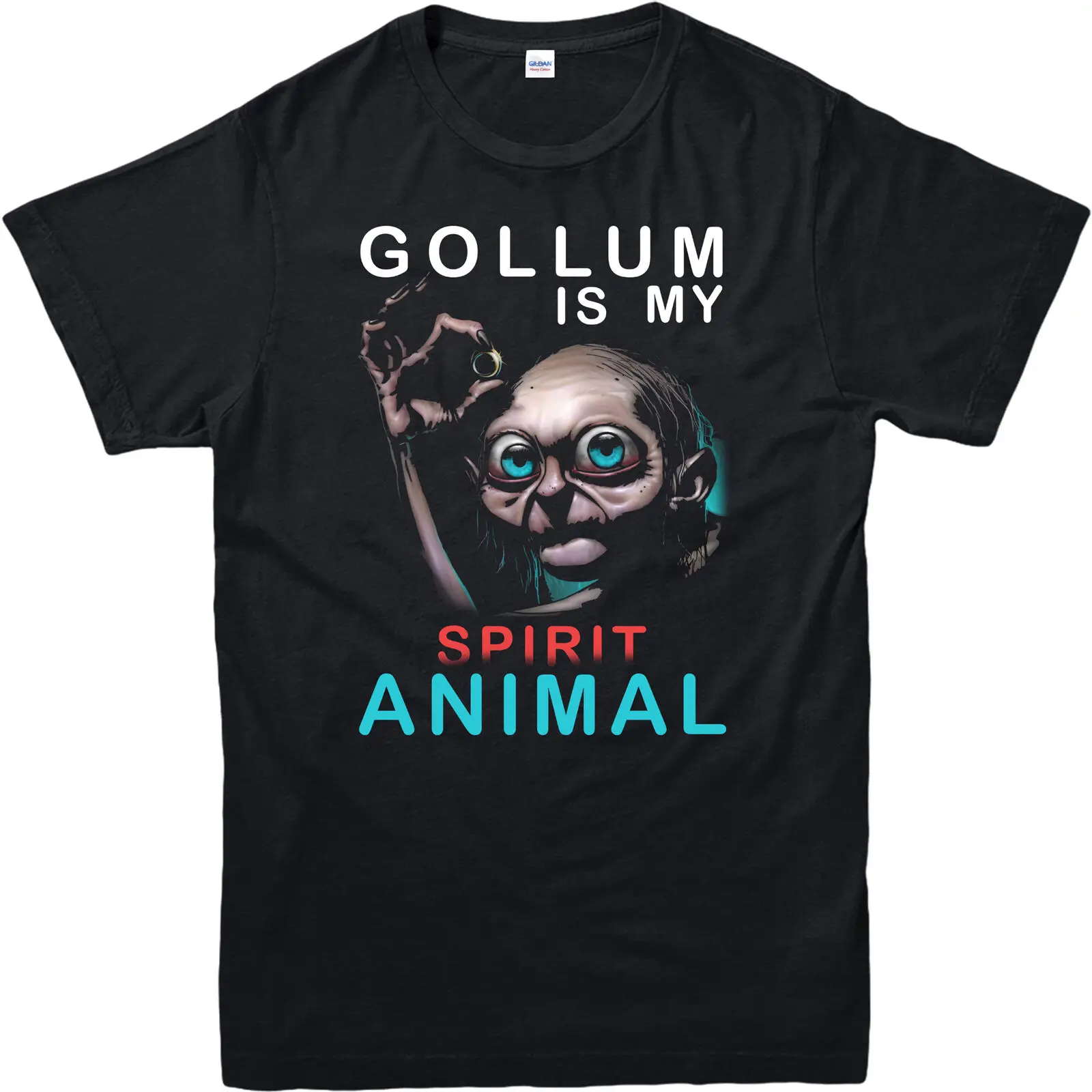 Gollum is my spirit animal Adult T-shirt Lord of the rings spoof inspired top Comfortable t shirt Casual Short Sleeve TEE | Мужская