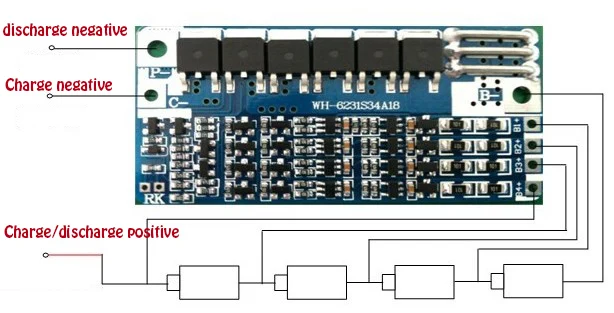 Флюоресцентная плата для защиты литий полимерных батарей 16 А BMS/PCM/PCB 4 упаковок