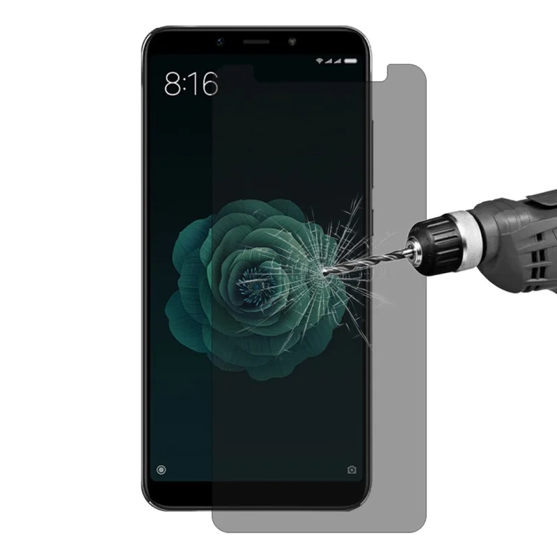 JGKK 2.5D Закаленное стекло для защиты экрана Xiaomi Mi 6X 5X анти шпионская Черная