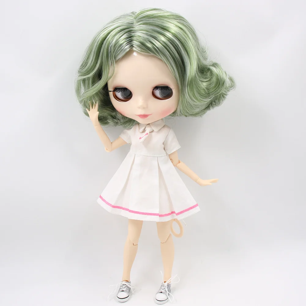 Фото Кукла на заказ ICY DBS Blyth No.BL4299/136 зеленая белая с волосами 1/6 bjd ob24 аниме №2