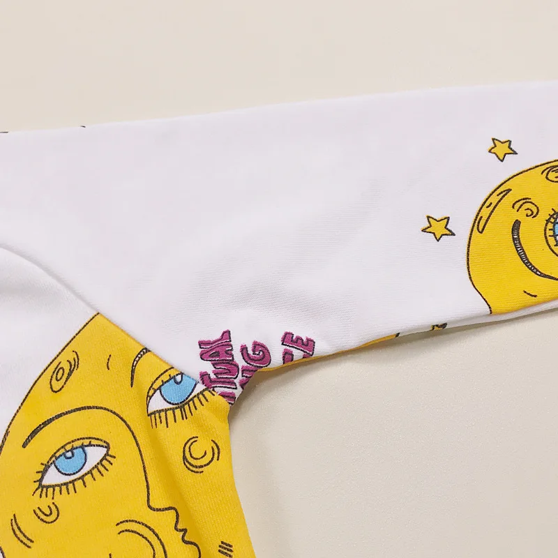 Fashion Autumn Spring boys girls t-shirt Children's sun star print tops kids pants High quality clothing cotton sweater | Детская