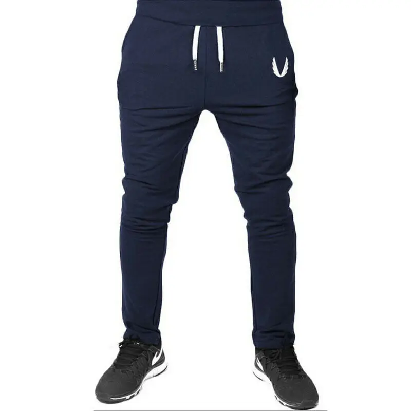 Navy Blue Новинка, мужские длинные штаны, для занятий спортом, для спортзала, облегающие брюки, для тренировок, бега, бегунов, для занятий спортом, для спортзала, эластичные, повседневные, весна-лето, спортивные штаны - Цвет: Navy Blue