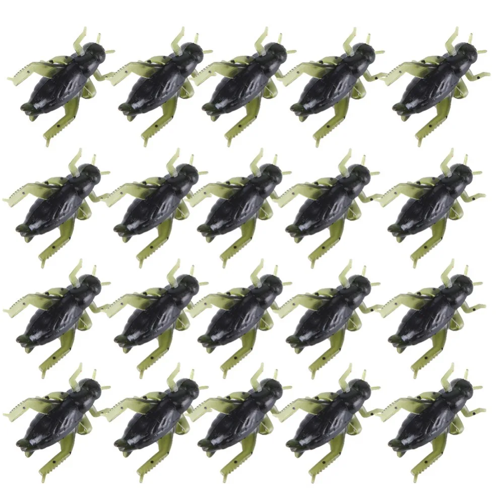 Высокое качество 20 шт Черный крикет Форма мягкие приманки для рыбалки супер