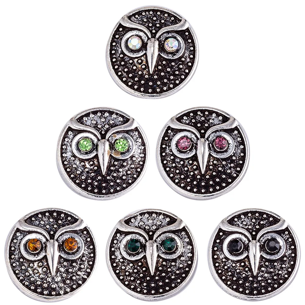 Защелкивающаяся Кнопка 18 мм в виде совы металлические защелки для фотографий